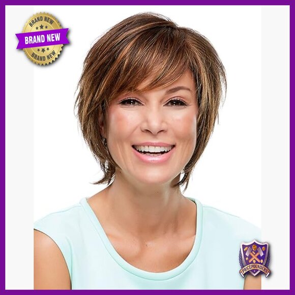 Synthetic Short Shag Wig with Lace Front and Monofilament Top